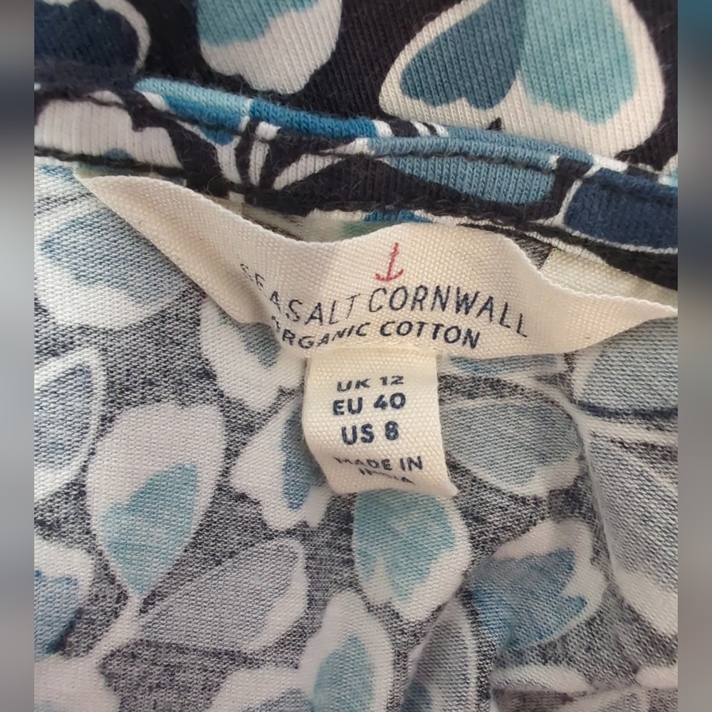 SEASALT Wild Bouquet Dress TEAL FLORAL Fit & Flare Size 12 (RRP £69.95 - Picture 7 of 8